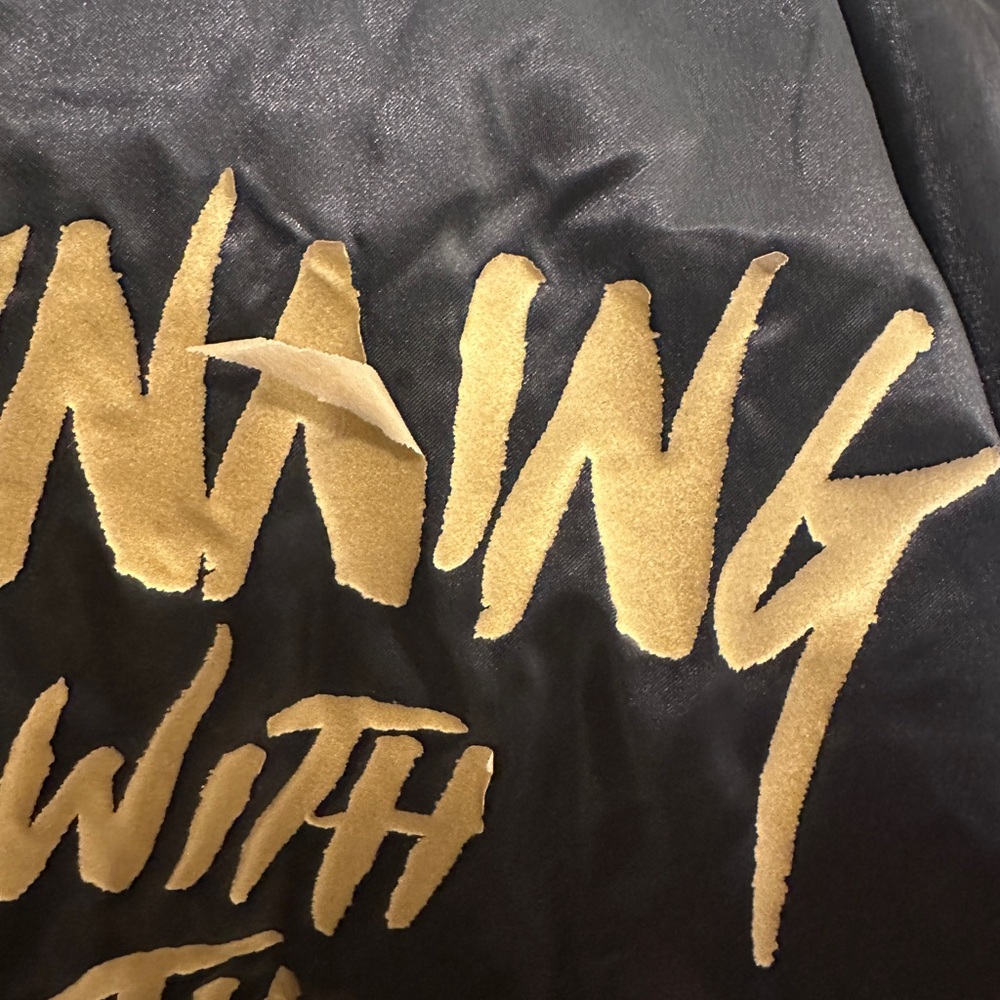 Unisex Lionel Richie Running With The Night Black Gold Bomber Varsity Jacket - Picture 6 of 7